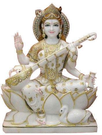 White Marble Saraswati Statue