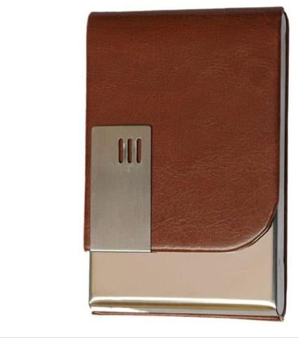 A.V.Enterprises P.U. Leather steel Credit Card Holder, Size : 9.5 X 6 X1.5 CM
