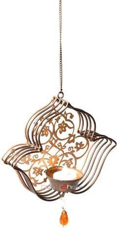 House2 home Metal Hanging Candle Holder, Color : Gold