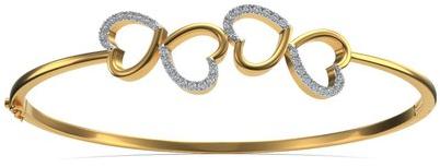 14k Yellow Gold Moissanite Diamond Bangle Bracelet For Women Engagement gift