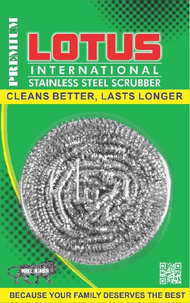 Round Lotus Stainless Steel Scrubber, for Gives Shining, Color : Silver