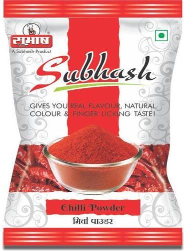 Subhash red chilli powder, Packaging Type : Plastic Packet