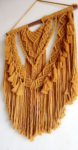Cotton Macrame Wall Hanging, Color : Golden