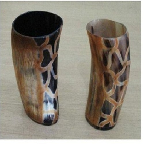  Drinking Horn Cup, Color : Natural