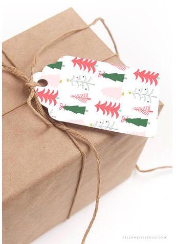 Rectangle Paper Gift Tag, Pattern : Printed