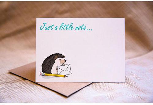 Printed note card, Shape : Rectangle
