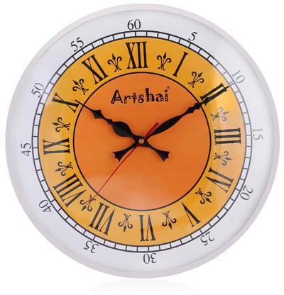 Artshai Metallic Designer Wall Clock, Display Type : Analog