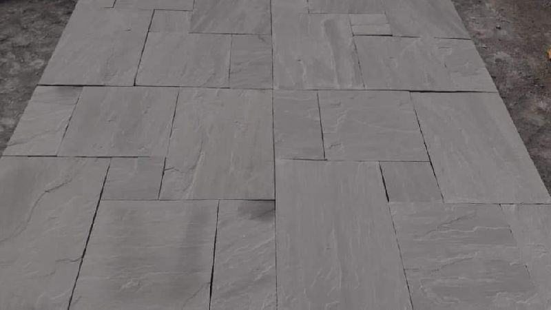 Square Non Polished Natural sandstone, for Flooring, Roofing, Wall, Size : India