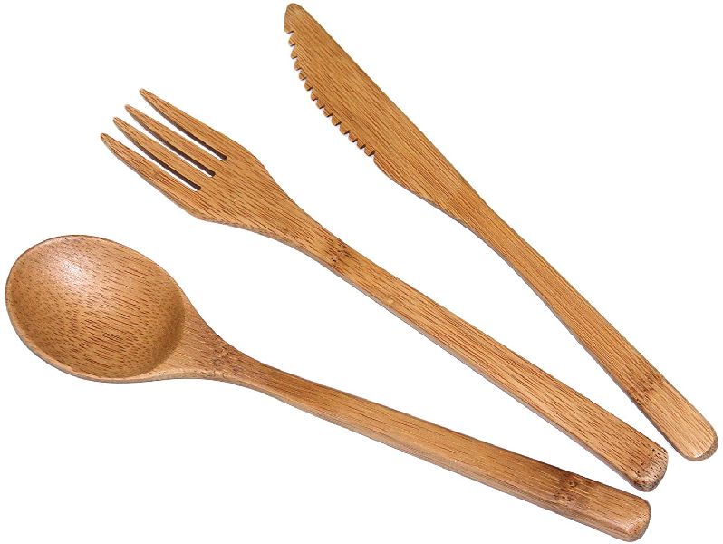 Bamboo Cutlery Set, for Airline, Home, Restaurant, Feature : Disposable, Eco-Friendly, Fine Finish