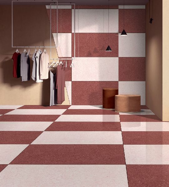 Rectangular Vox Pink Double Charged Vitrified Tiles, for Flooring, Size : 600x1200 Mm