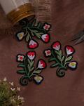Floral Embroidered Cotton Patch, Size : Width 101 MM