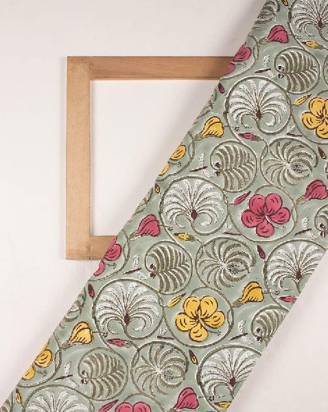 Floral Hand Block Lizzy Bizzy Fabric