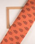 Floral Screen Print Pin-Tucks Loom Textured Cotton Fabric