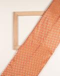 Orange Booti Zari Jacquard Banarasi Taffeta Silk Fabric