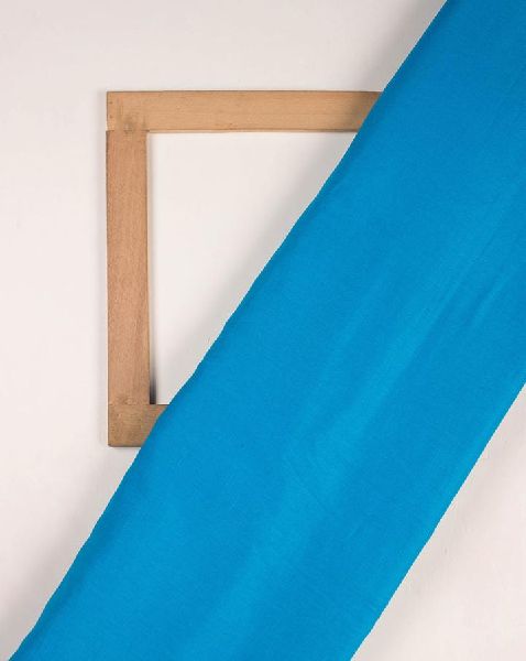 Turquoise Plain Woven Flex Cotton Fabric