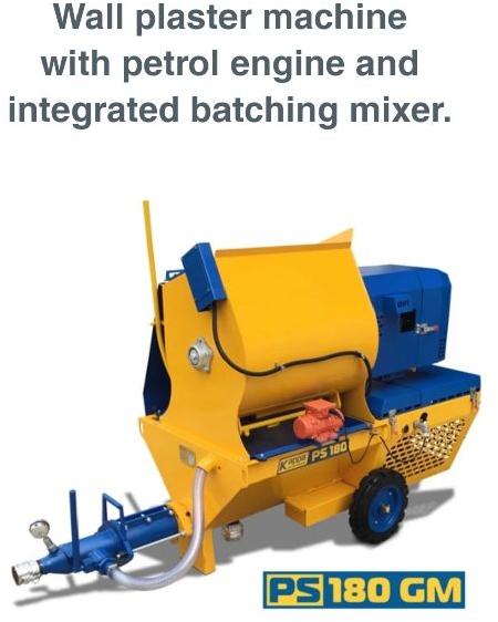 Kappa PS180 GM Plaster Machine with Petrol Engine and integrated batching Mixer