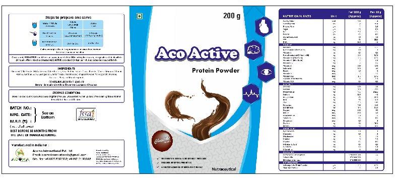 Aco Active Protein Powder, for Health Supplement, Packaging Type : Plastic Pouch