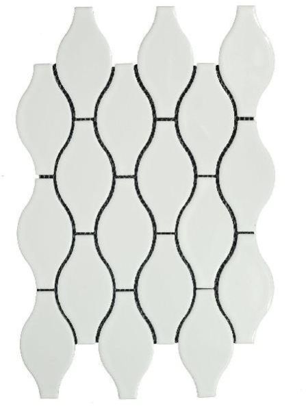 Lantern Glossy White Mosaic Tiles