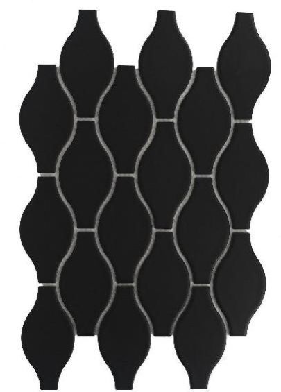 Lantern Matt Black Mosaic Tiles