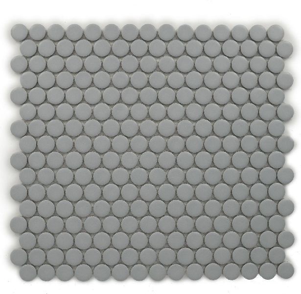 Penny Rounds Matt Grey Mosaic Tiles