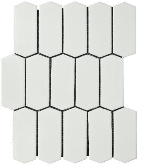 Pickets Glossy White Mosaic Tiles