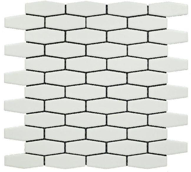 Stretch Hexagon Matt White Mosaic Tiles