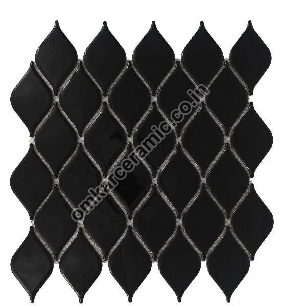 Eye Glossy Black Mosaic Tiles, Packaging Type : Carton Box