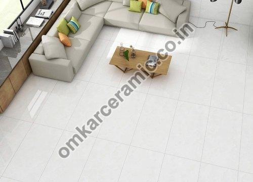 Rectangular Hawai White Glossy Vitrified Floor Tiles, Packaging Type : Carton Box