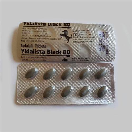 Vidalista Black 80mg Tablets, Packaging Size : 10*10 per Box