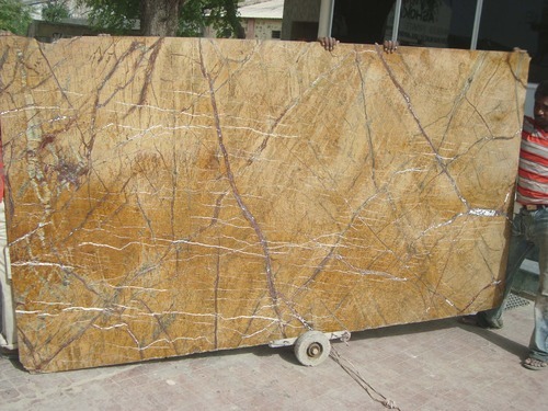Polished Bidasar Golden Marble Slabs, for Flooring, Countertop, Size : Multisize
