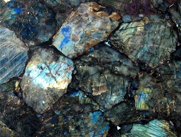 Granite Stone Polished Electric Blue Labradorite Slab, Size : Multisizes