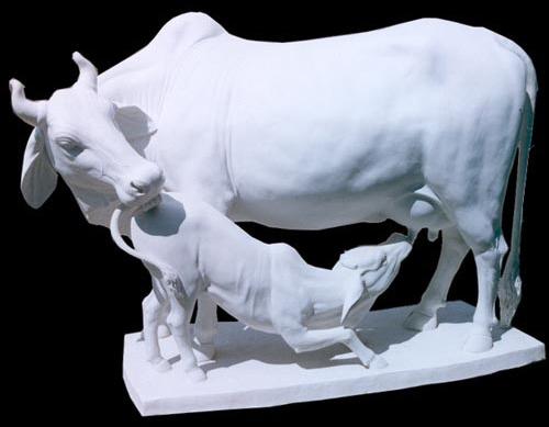 Marble Cow and Calf Statue, Packaging Type : Cardboard Box