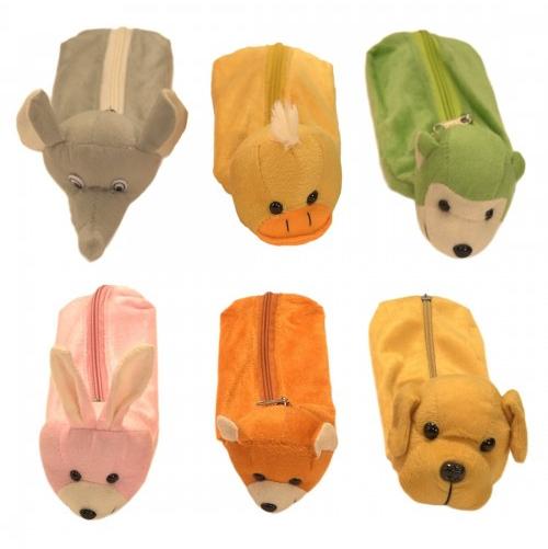 Plush Pencil Pouch Case, Color : Assorted