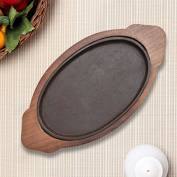 Cast iron sizzler oval plate, for Commercial, Color : Grey