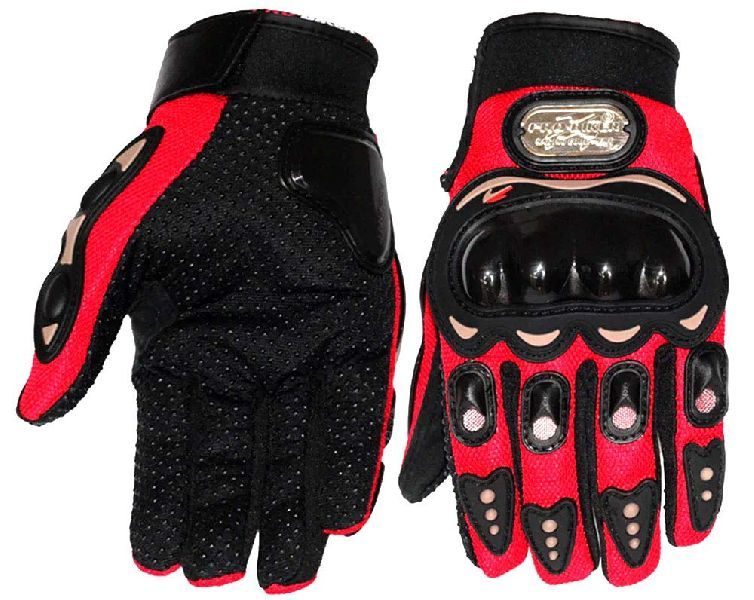 ROMIC Full Finger Biker Gloves Support For Motorcycle,Riding Gloves Glove Soft War RED XL-XXL-LARGE