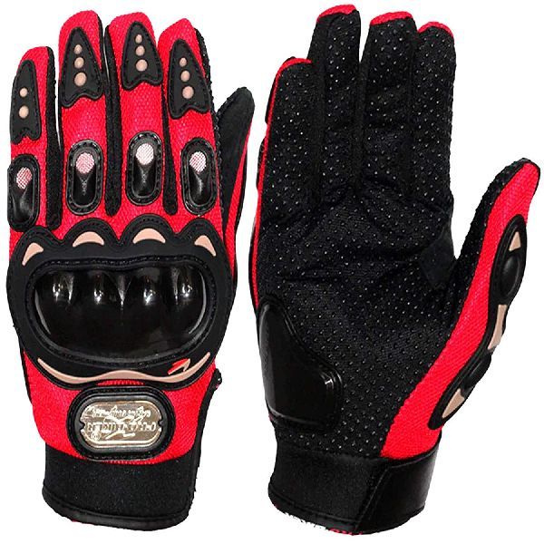 ROMIC Full Finger Biker Gloves Support For Motorcycle,Riding Gloves Glove Soft War RED XL-XXL-LARGE