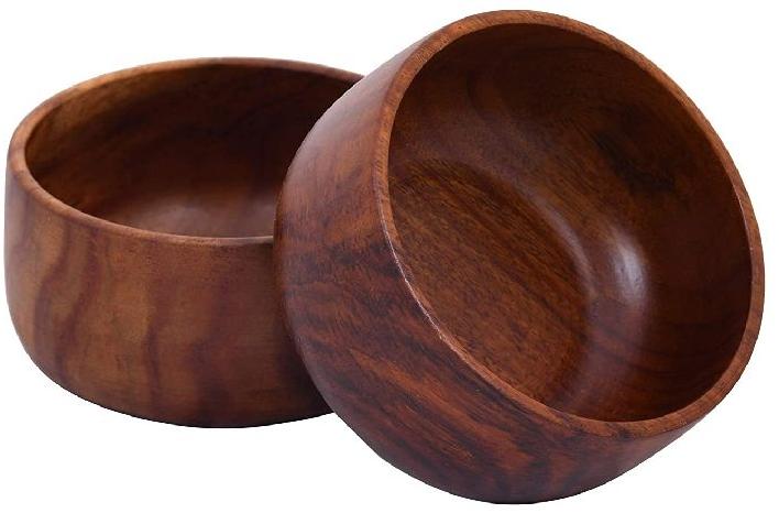 Plain Wooden Round Bowls, Size : Standard