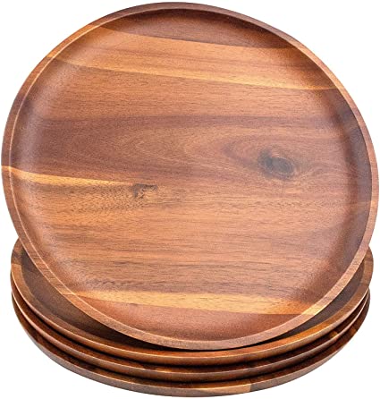 Polished Plain Wooden Round Plates, Color : Brown