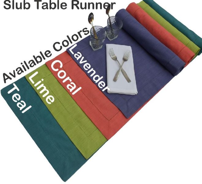 Micasa Decor Plain Slub Cotton Table Runner, Technics : Machine Made
