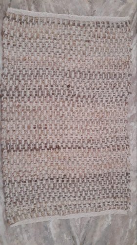  Rectangular Cotton Hemp Cord Chindi Rug, Pattern : Plain