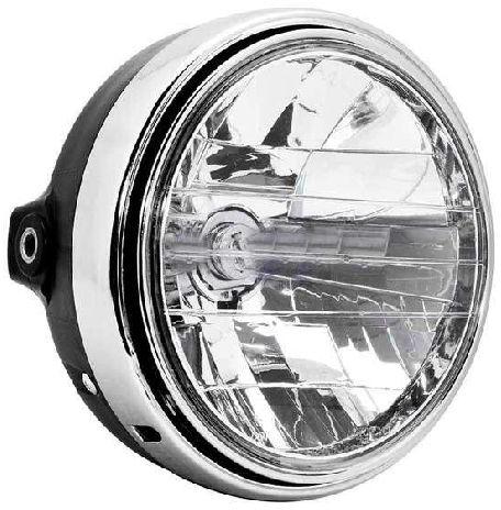 Round Polished Glass Two Wheeler Headlight Assembly, Certification : CE Certified