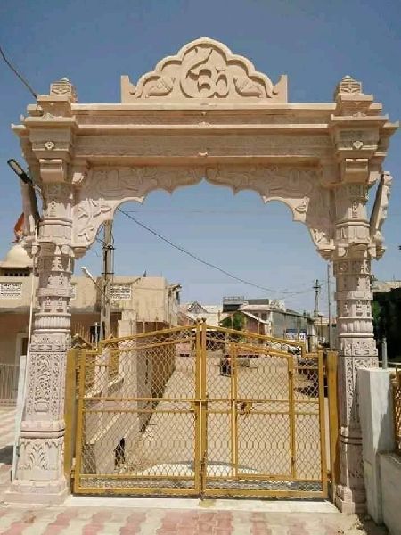 Polished Marble Carving Gate, for College, Outside The House, Parking Area, School, Style : Antique