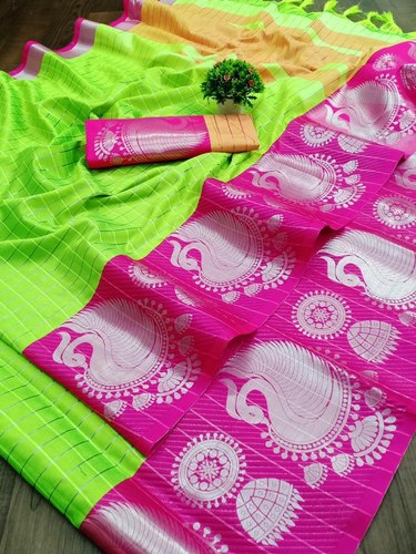Party Wear Handloom Cotton Saree, Packaging Type : Packet