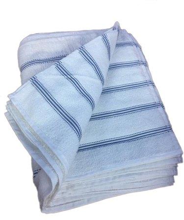 Rectangle Striped Terry Bath Towels, for Bathroom, Size : 20x40 Inch