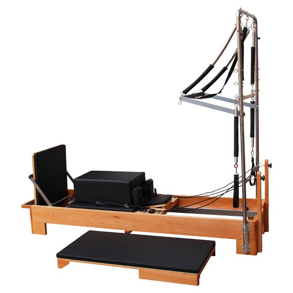 Pilates Reformer with Half Trapeze, Features : Five deluxe smooth springs, Large Sitting Box