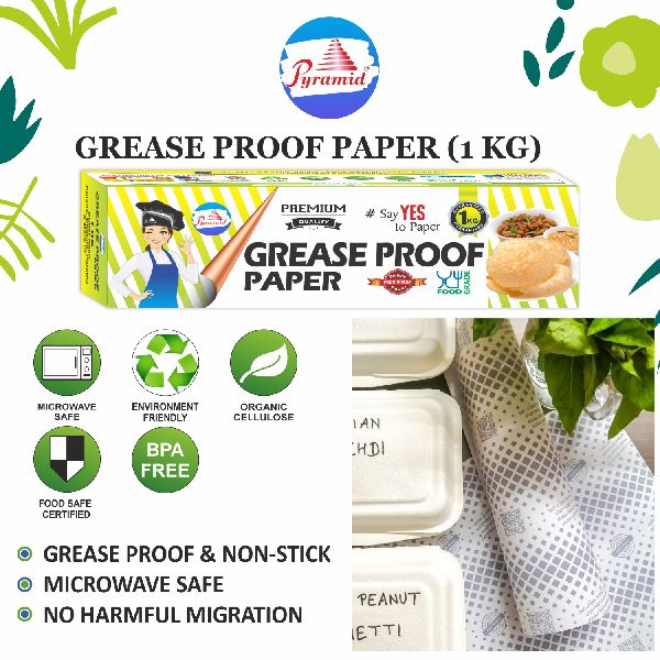 PYRAMID Grease Proof Paper 1 KG, Non Stick, Microwave Safe, Food Grade, Organic &amp;amp;amp; Healthy WRAP