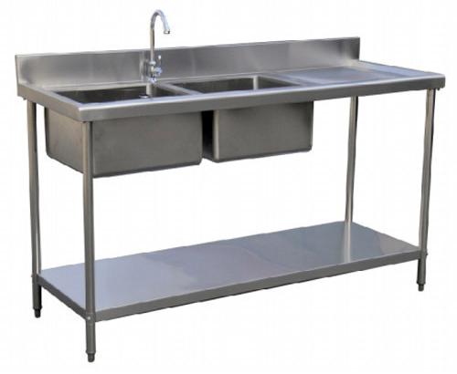 Alisha Rectangular Polished Stainless Steel Sink Table