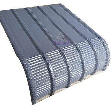 Radiant Roofing Color Coated Aluminium Crimp Curved Sheet, Color : Grey