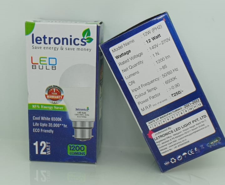 Letronics 12W LED Bulb, Certification : ISO