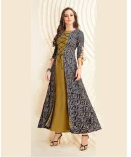 Vihaan Impex Silk ladies kurti, Size : Medium